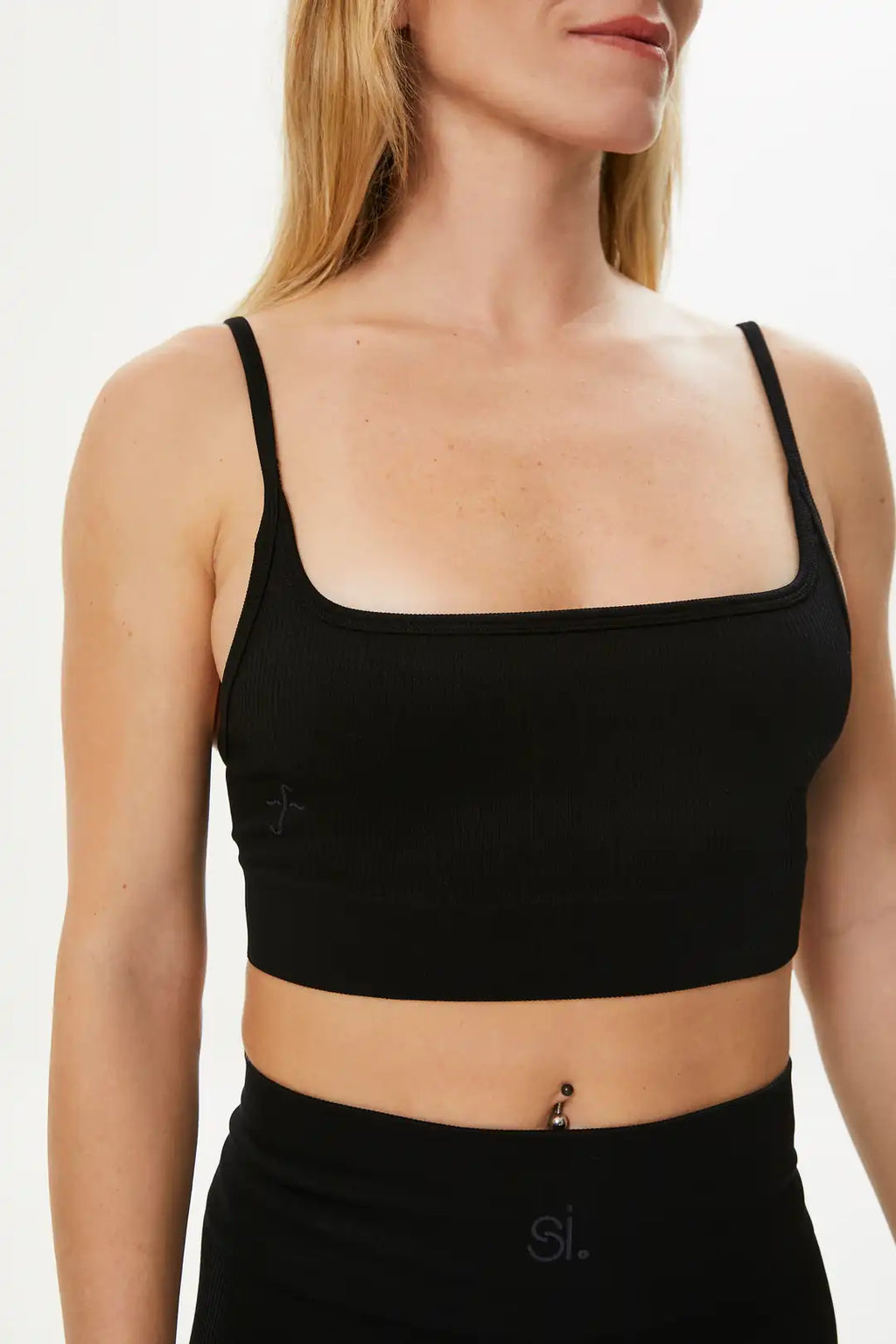 Rib-Shape Seamless Bra Black